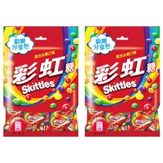 Skittles 彩虹糖混合水果口味 糖衣包覆的果汁軟糖, 135g, 2袋