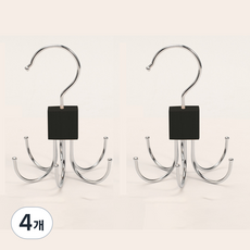 MINUNE 旋轉皮帶領帶帽子圍巾掛架, 4個, 黑色