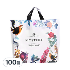 MAME MAME MAME 花鳥塑料購物袋, 100個, 混色