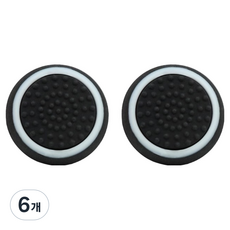 HOHOO PS5 Portal 控制器 搖桿保護套 搖桿帽 無防滑, 單一商品, 6個, 黑色 + 白色