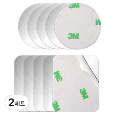 플라이토 차량용 핸드폰 자석 거치대 철판 원형 40mm x 5p + 사각 40 x 50 mm x 5p 세트, 2세트