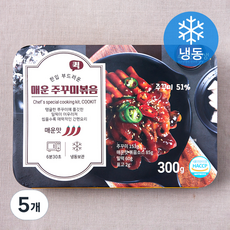 수산선생 퀵 한입 부드러운 매운 주꾸미볶음 (냉동), 300g, 5개