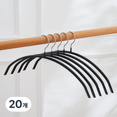 솔브리빙 C타입 어깨뿔방지 논슬립 옷걸이, 블랙, 20개