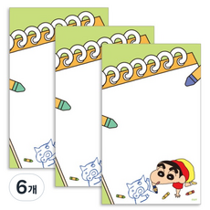 Flyingwhales 蠟筆小新日常便條紙 80 x 130 mm, 50張, 6個, 塗鴉