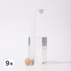 Slo&N 木球門掛式衣架 23 x 3 cm, 9個, 白色