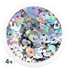 젤로젤로 레오파드 호피 네일 글리터, GL114 홀로그램, 4개