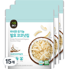 올바이오 바삭한 유기농 발효 코코넛칩, 40g, 15개