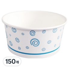 생활을그리다 블루 패턴 종이용기 125 x 55 mm 520ml, 150개, 1개입
