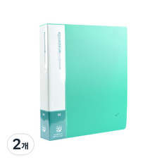 Alpha 彩色透明索引文件夾 A4 60p, 綠色, 2個