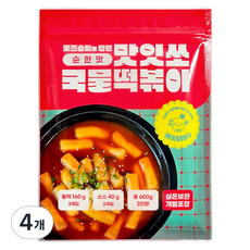 Masiso 可常溫保存辣炒年糕 溫和口味 3入, 4個, 600g