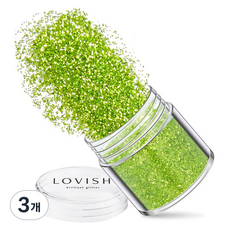 러비쉬 프리미엄 네일 글리터 10g, LVS-023 페리도트, 3개