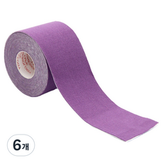 케이앤제이굿즈 탄성 근육테이프 퍼플 3.8cm x 5m, 6개, 1개입