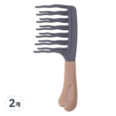 DEEP TALK 頭皮按摩梳 波浪斧頭梳 DT0761, 灰色, 2個