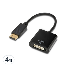 케이엘컴 DisPlayPort to DVI 컨버터 단방향, KL122, 4개