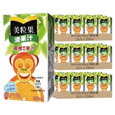 美粒果 清果汁柳橙綜合果汁鋁箔包 250ml*24, 72入