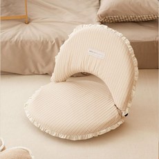 沐慕家居 折疊靠背和室椅, 奶茶裙邊, 1個