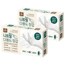 Taehwa 基本款丁腈多用途手套 100入, 2個, 小