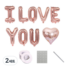 PARTY LIFE 鋁製 I LOVE YOU 字母氣球拉旗組, 類型3(玫瑰), 2套