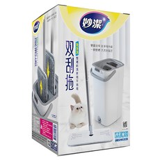 妙潔 雙刮拖 免手洗雙槽乾溼兩用平拖組, 1組