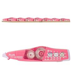 PLUS 普樂士 吉伊卡哇MR2修正帶 聯名款智慧型滾輪 彈力蓋帽輕觸即開 新型迷你滾輪不易刮破 5mmx6m, 紅色, 1盒