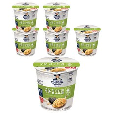 퀘이커 구운 김 오트밀 시리얼컵, 50g, 6개