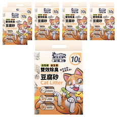 vosto 1+1雙效除臭豆腐砂, 6包, 天然味, 3kg