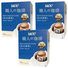ucc 職人的珈琲 法式深焙濾掛式咖啡, 8g, 12包, 3盒