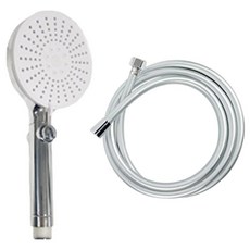 World Clean Victora開關式蓮蓬頭+PVC防垢軟管2m套組, 銀色, 1組