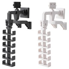 韓本努裡 旋轉式髮帶帽子掛架 2件組, 1套, 白色, 黑色