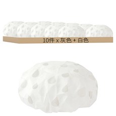 FANCY LIFE EVA 加厚防水浴帽, 10個, 灰色 + 白色
