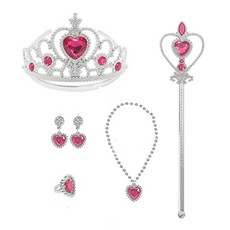 프랑디르 공주 쥬얼리 왕관 액세서리 세트, 로즈레드