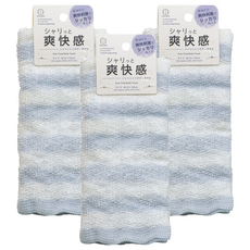 KOKUBO 小久保 輕柔型 沐浴巾, 3個, 1個裝, 藍白條紋