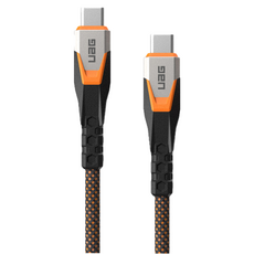 UAG USB-C to USB-C 頂級超耐折240W快充傳輸線, 黑色 + 橘色, 75cm, 黑色/橘色