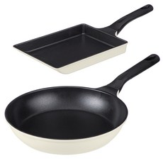 코멧 프라이팬 + 계란말이팬 세트, 화이트, 프라이팬 28cm + 계란말이팬 24cm, 1세트