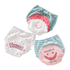 vanibaby 母嬰生活 幼兒學習褲 3件, 夏日西瓜, 1組