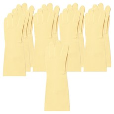 BRICKGLO 不易撕裂的丁腈橡膠手套, 5套, 大(L), 奶油黃