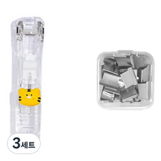 모닝셀러 투명 푸시 클립 호랑이 + 핀 50p 세트, 3세트