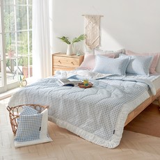 LaMonte Summer Check格紋竹棉絎縫寢具組