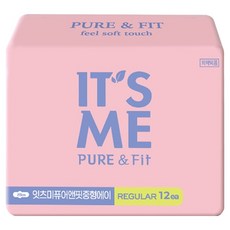 잇츠미 퓨어앤핏 생리대 날개형, 중형, 12개입, 1개
