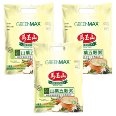 馬玉山 山藥五穀粥, 全素食, 富含膳食纖維和鈣質, 香濃鹹口味, 無防腐劑和人工香料, 350g, 3袋