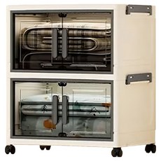 SIANG SI 摺疊收納櫃, 白色 + 面板透明黑