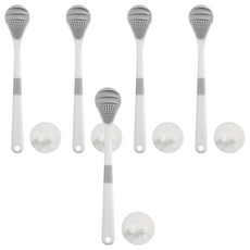 RETRO BUBBLE Premium 3合1按摩清潔舌苔刷 附無痕掛架 雪花白, 5個, 20g