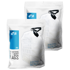 e潔 收納部屋 手提繩垃圾袋 70 x 60cm 白色, 2包, 1.5L