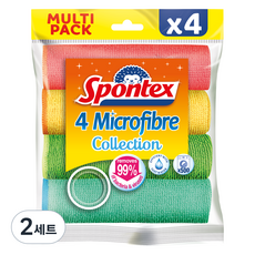 Spontex COLLECTION 感性色彩多用途超細纖維抹布超值組4件組, 2套