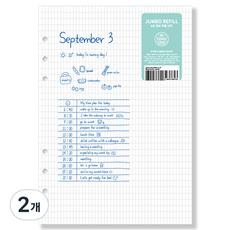 wannathis 6孔Jumbo長格線補充內頁, 2個, 100入