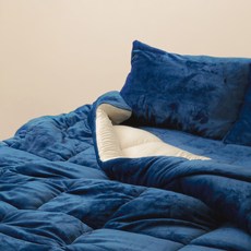 자시스 포근에어 플란넬 극세사 고정밴드 미끄럼방지 침대 패드, 네이비