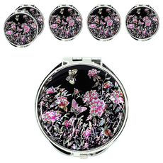 Pa&Ca Korea 高級螺鈿手持鏡, 6個, 牡丹蝴蝶