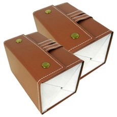 Reddot 紅點生活 可掛便攜防壓折疊式眼鏡收納盒 4格, 皮革棕, 2個