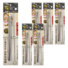 minono 米諾諾 316不鏽鋼吸管 附刷 兒童大直型, 6個, 1組