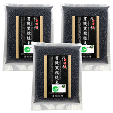 鴨間稻 有機黑糯糙米, 台灣產, 1kg, 3包